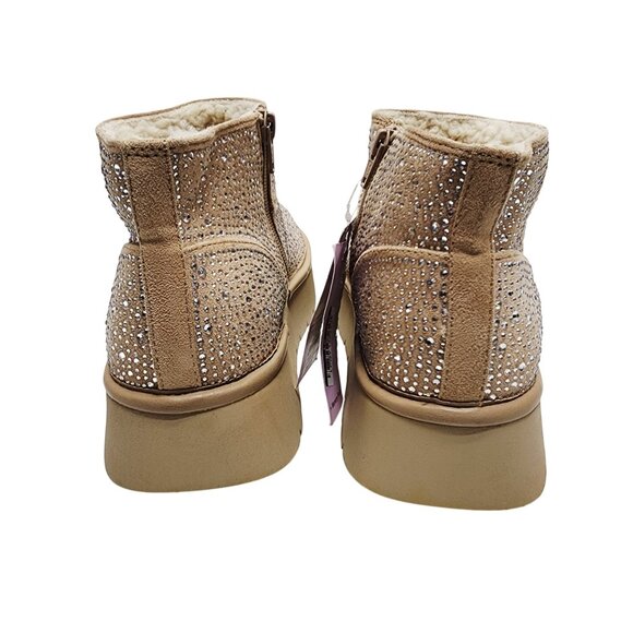 Wild Fable Womens Gold Glitter platforms  Ankle Boots Faux Fur Lining Size 10 - Picture 11 of 11